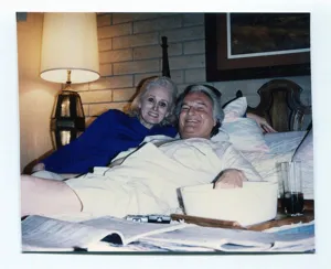 Ron Rudin and Margaret Rudin relaxing together at home